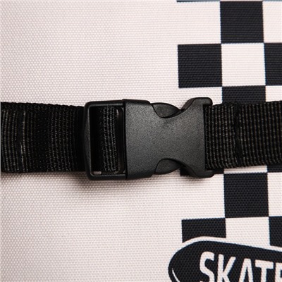 Рюкзак школьный текстильный с креплением для скейта Skate more, 38×29×11 см, чёрный, отдел на молнии