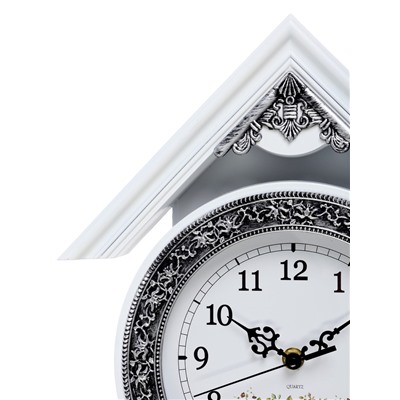 УЦЕНКА Часы настенные, серия: Маятник, «Белый домик», дискретный ход, 40×29 см, d=16 см
