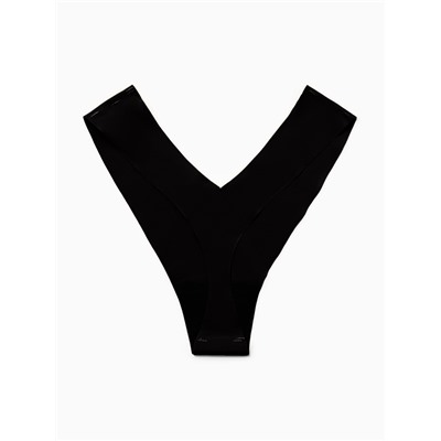 Трусы женские стринги бесшовные KAFTAN, чёрные, размер 48-50