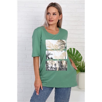 Футболка 786 с рисунком листья пальмы НАТАЛИ, 986272