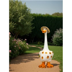 Садовая фигура из полистоуна «Гусь в шляпе малый», 50×27×20 см