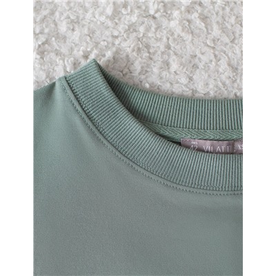 Свободный свитшот с принтом и разрезами из эластичного футера двухнитки без начеса