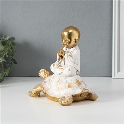 Фигурка полистоун «Маленький Будда на черепахе», 17×11×17 см