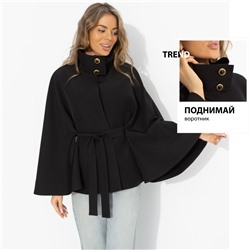 Жакет‑кейп на подкладе, Дикое притяжение (с поясом)