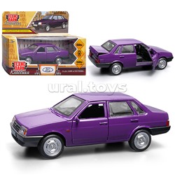 Машина металл LADA-21099 "Спутник" 12см. (двери, багаж, баклажан) инерц., в коробке
