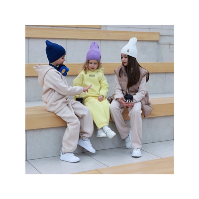 Брюки для девочки MINAKU, бежевые, рост 134 см