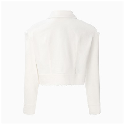 Рубашка женская укороченная с разрезами MIST: Denim, размер 48, белая