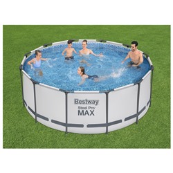 УЦЕНКА Бассейн каркасный Bestway Steel Pro Мах 56420, 366×122 см, фильтр-насос, тент, подстилка, круглый