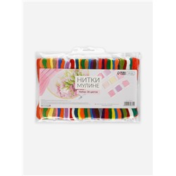 Нитки мулине №17/18/19, 8±1 м, 36 шт., разноцветные