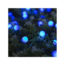 Гирлянда «Нить», 4.5 м, уличная, с насадками «Шарик», IP44, 30 LED, 2 режима, солнечная батарея, тёмная нить, свечение синие