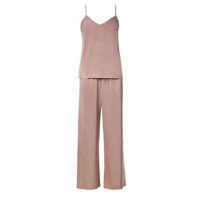 Пижама женская (майка, брюки) KAFTAN Silk, размер 48, пудровая