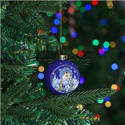 Новогоднее украшение. Елочный стеклянный шар  "Зимняя красавица" 6см