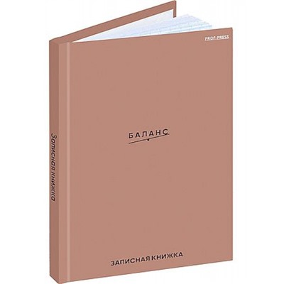 Записная книжка А6  48л клетка "БАЛАНС" глянцевая ламинация, лен 48-7186 Проф-Пресс