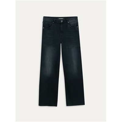 Актуальная коллекция CONTE CON-800 Чёрные джинсы wide leg с дополнительной петлёй для кастомизаций