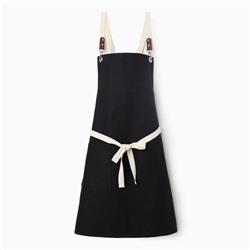 Фартук кухонный «Этель» Minimalist design, 60×70 см, лён 45%, хлопок 55%, 395 г/м², чёрный