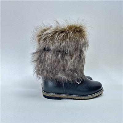 Унты мужские короткие мех “Песец” кожаные на войлочной подошве