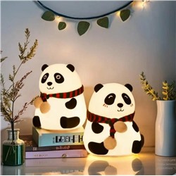 Ночник силиконовый сенсорный с таймером 30мин, Панда с шарфиком