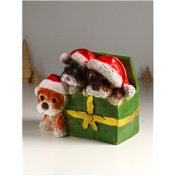 Фигура полистоун «Щенки в шкатулке», 16.5×23×18 см