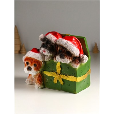 Фигура полистоун «Щенки в шкатулке», 16.5×23×18 см