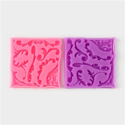 Молд для заливки «Вензельный оттиск», 9.8×1.2 см, силикон, МИКС