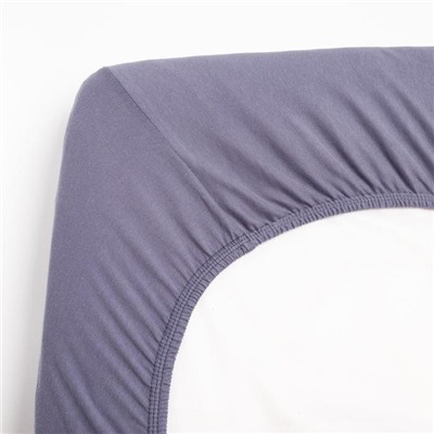 Простыня на резинке 2-спальная KUPU-KUPU, 160×200+20 см, графит, трикотаж