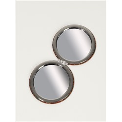 Зеркало складное «Орнамент», d=7.2 см, с увеличением х2, коричневое/оранжевое