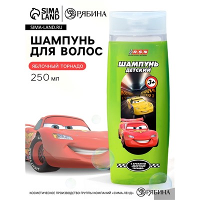 Шампунь для волос детский, 250 мл, аромат яблочный торнадо, Тачки