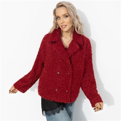 Полупальто с акцентным подкладом, Слишком заметна (красный закат, oversize, 50-56)