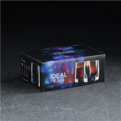 Набор рюмок «Идеал», 6 шт., 60 мл, хрустальное стекло