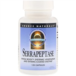 Source Naturals, Серрапептаза, 120 капсул