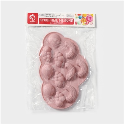 Форма для шоколада Доляна «Погода», силикон, 22.5×14.5×1.5 см, 11 ячеек, МИКС