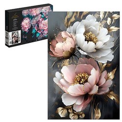 Картина по номерам 20х30 см "ПИОНЫ С ЗОЛОТОМ" живопись с красками и кистью 71244 Феникс