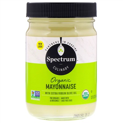 Spectrum Culinary, Органический майонез с оливковым маслом, 12 жидких унций (354 мл)