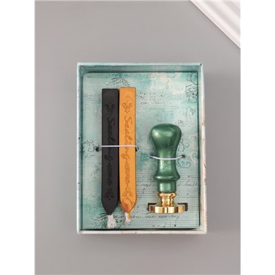 Подарочный набор для сургучной печати «Корона», печать, ручка, сургуч, 12.5×10×3.6 см