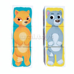 Кубики пластмассовые Умные кубики "Зверопутаница" 6 шт (12 персонажей) Baby Toys