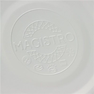 Чайник Magistro Glow, 3 л, со свистком, ручка soft-touch, индукция, нержавеющая сталь, белый