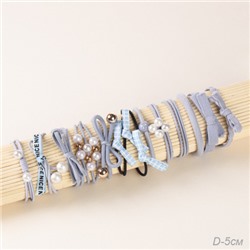 Резинка для волос набор 12 штук / YAN-24 /уп 1/серо-голубые