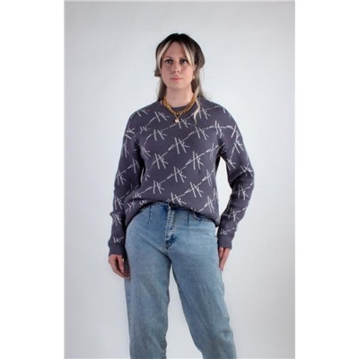 Джемпер Штрихи арт.1897 (Темно-серый)