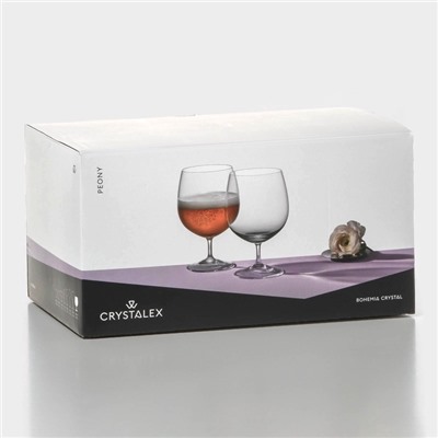 Бокалы для пива «Пион», 380 мл, набор 6 шт., стекло, прозрачные