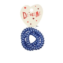 Резинки для волос 3 шт СПИРАЛЬНАЯ ПЕРЛАМУТРОВАЯ (синий) 2-712/221 DecoreMe