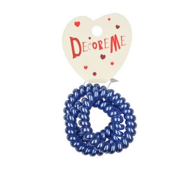 Резинки для волос 3 шт СПИРАЛЬНАЯ ПЕРЛАМУТРОВАЯ (синий) 2-712/221 DecoreMe