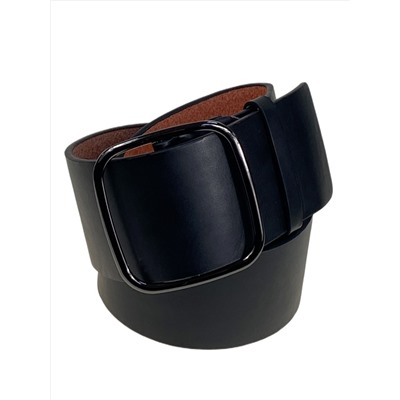 Ремень женский широкий из искусственной кожи, цвет черный