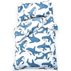 Постельное бельё 1.5-спальное «Этель» Funny shark (вид 2), бязь