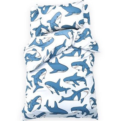 Постельное бельё 1.5-спальное «Этель» Funny shark (вид 2), бязь