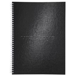 Тетрадь 96л. А4 клетка "Metallic" на гребне обложка бумвинил черная