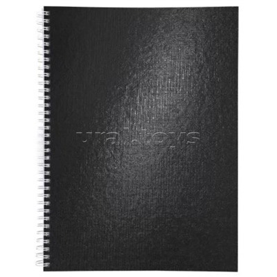 Тетрадь 96л. А4 клетка "Metallic" на гребне обложка бумвинил черная