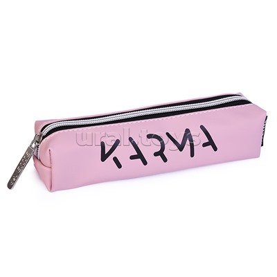 Пенал "Karma" 21x4x4 см, прямоугольный для 40 предметов, на молнии, антивандальная искусственная кожа до -40C, с подкладом