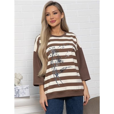 Блуза Джорджианна (бежево-коричневая) Б15130-18М