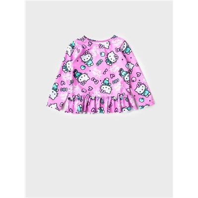 Комплект детский для девочек: плавательный костюм трикотажный, панама текстильная