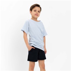 Футболка детская в полоску KAFTAN Basic line, размер 34 (122-128 см), голубой/белый